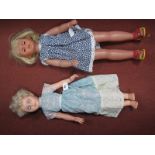 Two Large 1970's and Later Plastic Dolls, up to 80cm tall, both dressed.