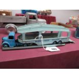 A Dinky Toys Pullmore Car Transporter, no 982 and Loading Ramp, no 794, in pale blue.