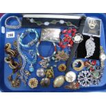 Assorted Costume Jewellery, including pair of vintage clip earrings, ladies wristwatches,