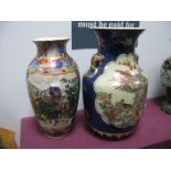 Chinese and 'Satsuma' Pottery Vases, highest 35cm.