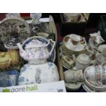 Royal Albert 'Old Country Roses' dishes, jugs, calendar plates, Devon Ware 'Silverline' tea pot