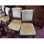 A Set of Six XIX Century Mahogany Dining Chairs, with upholstered back and seats on turned and