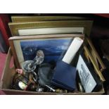 Tutankhamun Prints, oil, onyx egg, model cannon, fishing reel etc:- One Box