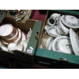 Myott 'Rialto' Dinner Ware, of thirty pieces, Paragon and Royal Albert Holyrood ware:- Two Boxes.