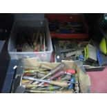 Woodworking Chisels - Record Marples, Footprint, Marples Ridgeway, screwdrivers, etc:- Three Boxes