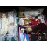 A Large Collection of Modern Porcelain Dolls :- Four Boxes