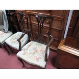 An Early XX Century Mahogany Parlour Armchair, with pierced splat on cabriole legs and ball and claw