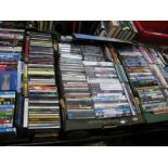 Over 120 DVD's, PC games and CD's; modern titles noted:- Three Boxes