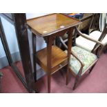 An Early XX Century Walnut Table, with a 3/4 gallery, bracket supports, square legs, central