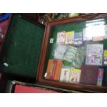 Two Table Top Display Cases, playing cards.