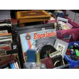 Ronson Lighter, George Formby photos, fan, books, glass plate, Escalado, tin box, etc, musical