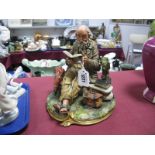 Capodimonte Pottery Figurine of Gentleman Reading Book, by Millo.