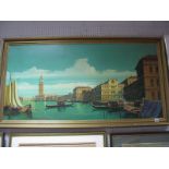 Coppotte, Venetian Scene, oil on canvas, signed lower left 60 x 120.5cm.