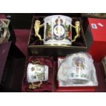 Five Spode and Paragon Commemorative Loving Cups and Beakers, all boxed. (5)