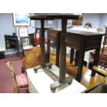 A XIX Century Mahogany Oval Shaped Ocassional Table, on turned barley twist supports, on bun feet.