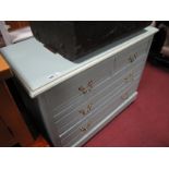 An Edwardian Painted Chest of Drawers, with two small drawers, two long drawers on a plinth base.