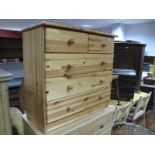 A Pine Chest of Two Small and Three Long Drawers, 79cm wide .