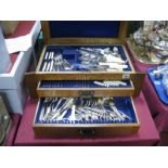 Walker & Hall and Other Cutlery, approximately one hundred and thirty six pieces, in oak two