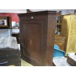 A Vintage Domed Trunk, wooden ribbed, a George III hanging corner cupboard and a stained country