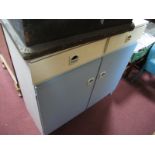 A 1960's Formica Topped Kitchen Cabinet, and a tub chair. (2)