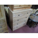 A Light Chest, of two small and three long drawers, 83cm wide.