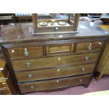 A XIX Century Mahogany Chest of Drawers, with three top drawers, three long drawers, shaped apron,