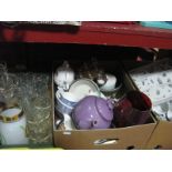 Various Pottery,china, glassware etc:- Three Boxes