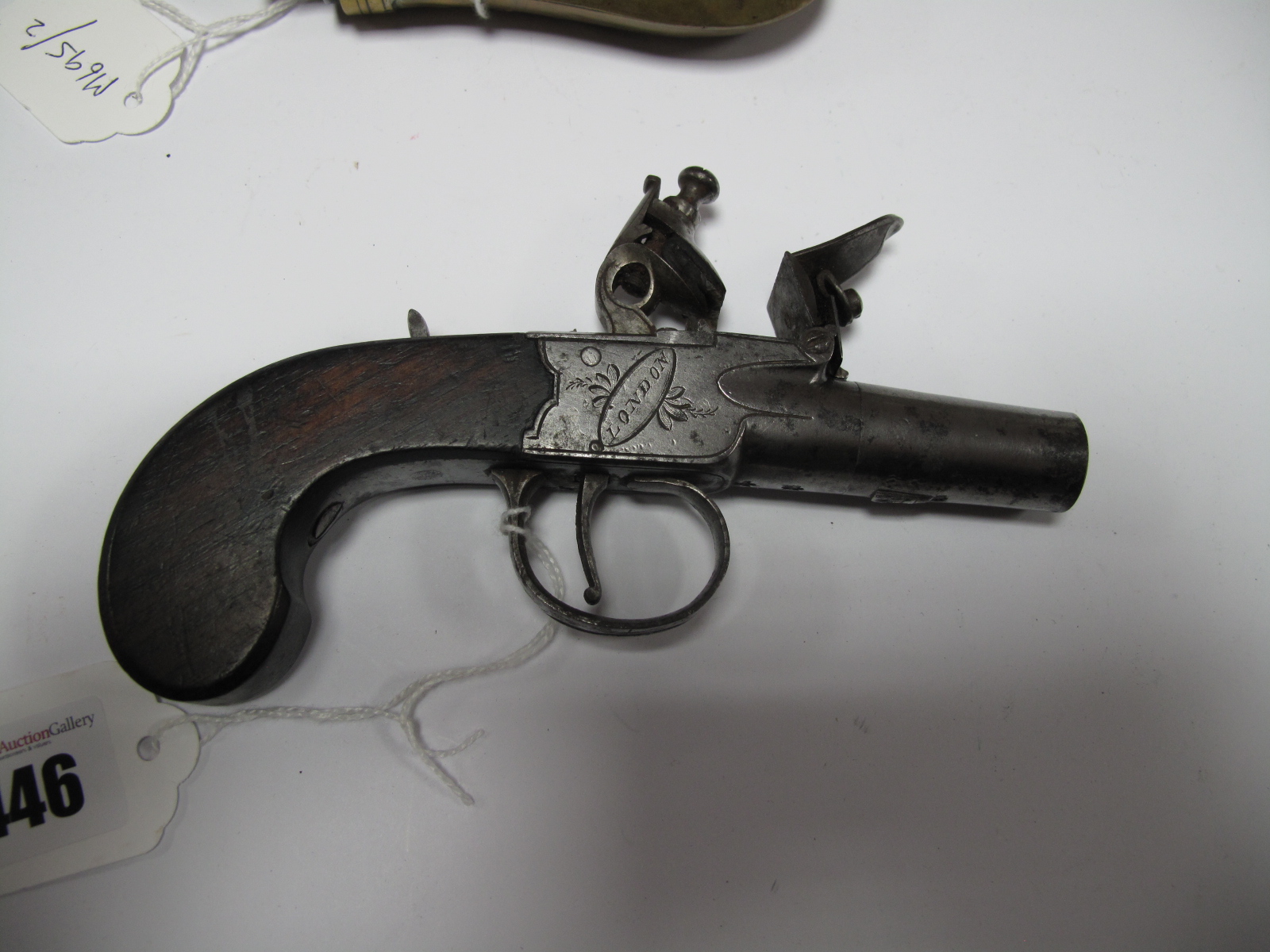 A Late XVIII British Muff/Overcoat Flintlock Pistol by Clark of London, screw off barrel, working - Image 3 of 8