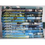 Twelve Volumes of Air International, a hardcover publication for aviation enthusiasts, volumes 25-35