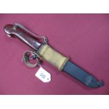 A Late XX Century Russian AK47 Bayonet, with 5.7/8" blade with wire cutter slot and saw back, with