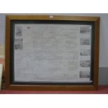 Reproduction Titanic Cabin Plan, approximately 67 x 88cm, framed.