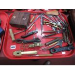 Bullnose and Other Tin Openers, nutcrackers, corkscrews, etc:- One Tray