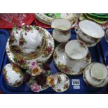 Royal Albert Old County Roses Tea Ware, of nineteen pieces, egg posy etc:- One Tray