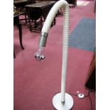 An OMK Late 1960's Adjustable Standard Lamp, with white ribbed plastic covering on iron weighted