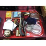 A Guinness Ashtray, leather cigar case, pipes, lighters etc:- One Tray