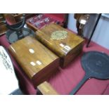 A XIX Century Walnut Box with Gilded Brass Mounts, together with a XIX Century Rosewood box with