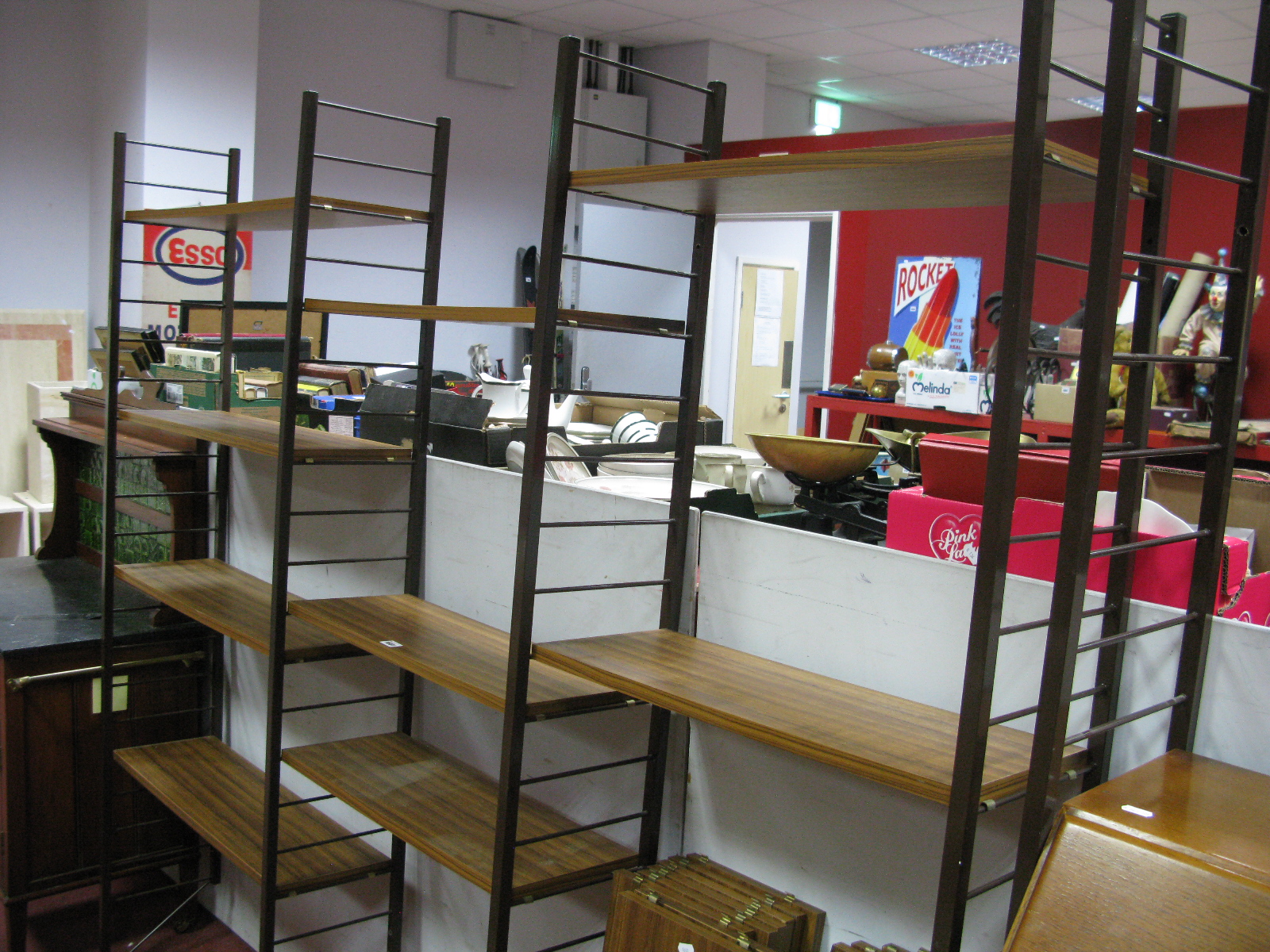Ladderax Type Bookshelves, with adjustable shelves.