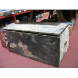 A XIX Century Painted Pine Blanket Chest, with iron carry handles.