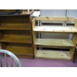 A Pine Bookshelves, another on castors. (2)