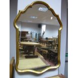 Gilt Shaped Wall Mirror, 1970's wall mirror. (2)