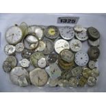 A Collection of Assorted Ladies and Gent's Wristwatch Dials/Movements, (spares/repairs).