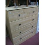 A Light Chest, of two small and three long drawers, 83cm wide.