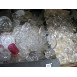 Glass Ware, vases, decanters, drinking glasses etc:- Two Boxes