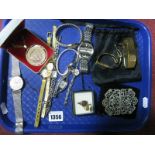 Ladies and Gent's Wristwatches, Nurse's style waist buckle, gent's ring, tie pin etc:- One Tray