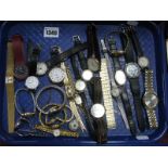 A Collection of Assorted Ladies and Gent's Wristwatches:- One Tray