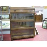 An Early XX Century Five Section 'Globe Wernicke' bookcase, three glass front sections plus drawer