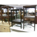 Three XIX Century Mahogany Square Top Washstands, all with small drawers (converted into bedside