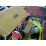 A Grain Mid XX Century Childs Toy Sewing Machine, four records, Pelham Puppet 'Wicked Witch' oval