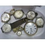 A Waltham Pocket Watch, Limit, Puerta, Medana and other Gents wrist watch, heads, Tenor & Lancet