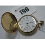 A Waltham Ladies Fob Watch, the signed dial with black Roman numerals and seconds subsidiary dial,